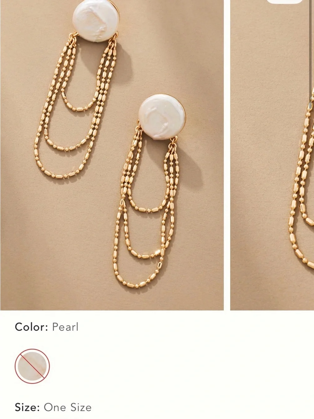 Anthropologie Pearl & Gold Layered Drop Earrings - Picture 1 of 3